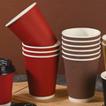 Kraft Paper Ripple Coffee Cups 12oz Triple Wall