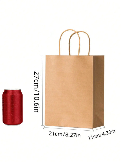 Brown Paper Bags with Handles, Gift Bags Bulk, Retail Bags, Shopping, Milk Tea bags, Eco-friendly Portable Bags - 5/10/20/30pcs