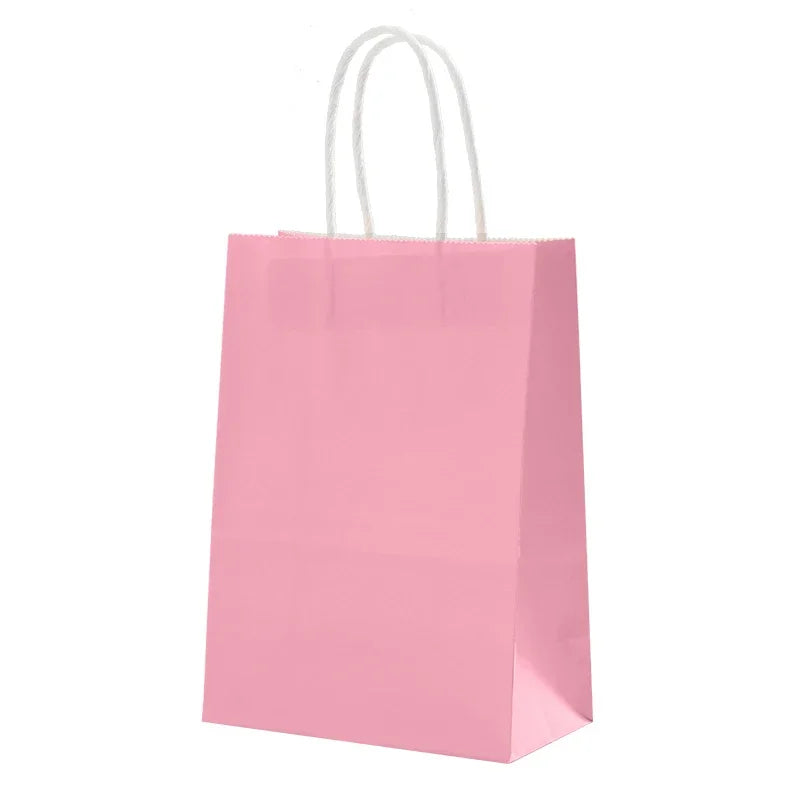 10 pcs Kraft Bag Paper Gift Bags,Reusable,Grocery Shopping Bags for Packaging Craft Gifts Wedding Business Retail Party Bags