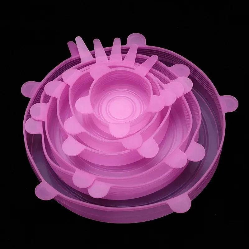 Food Cover Adjustable Elastic Silicone Cap Reusable Kitchen Utensil Storage Airtight Food Packaging Lids Accessories Accessory