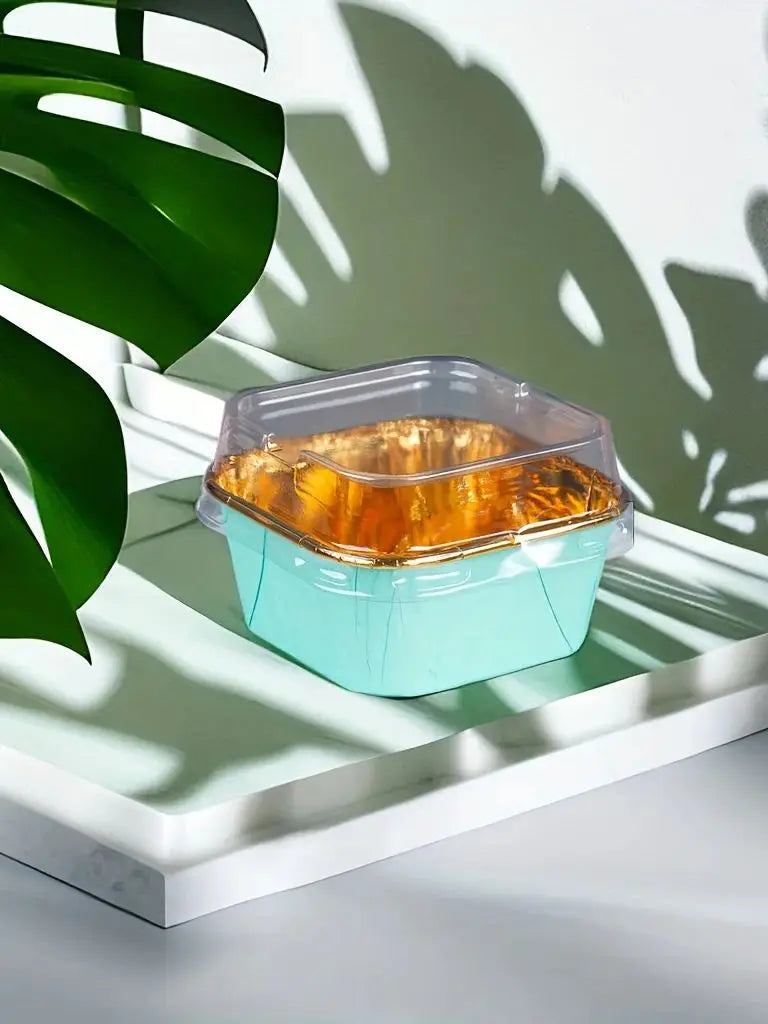 50Pcs Disposable Cupcake Cups with Lids, Baking Cup, Cupcake Molds, Muffin Molds, Baking Tools, Curled Edge Cake Cups