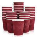 Corrugated Paper Cups Sustainable Double-layered Coffee Paper Cups Hot Tea Milk Beverage Party Christmas Birthday-25/50PCS