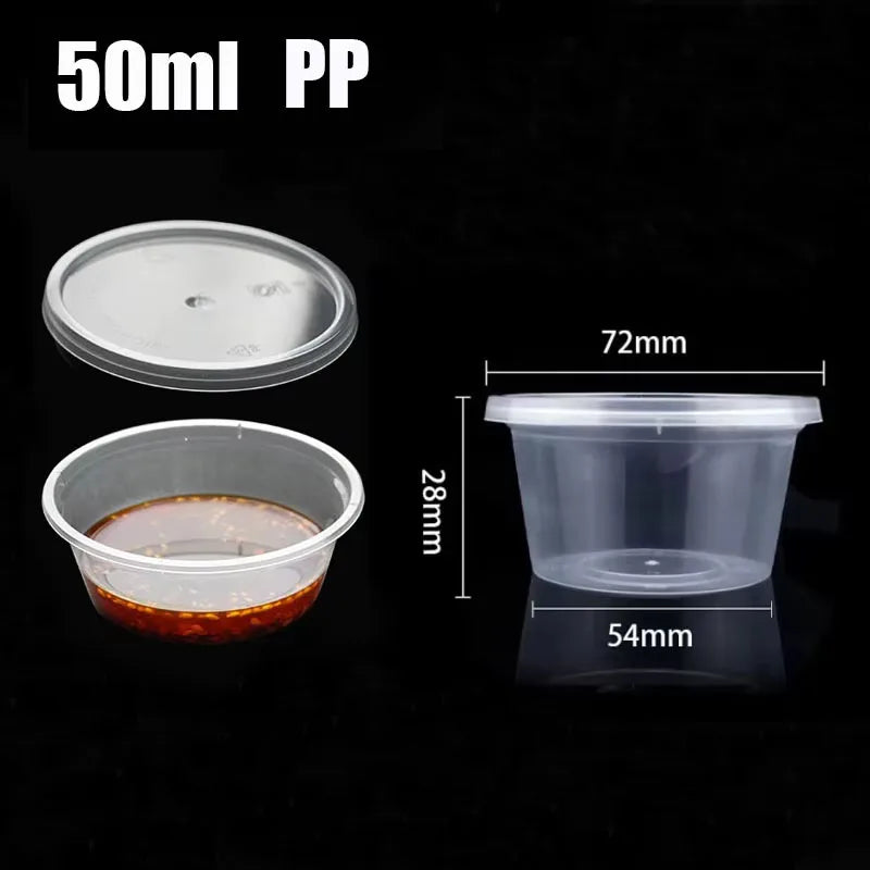 Sauce Jars With Lids Sustainable Food Sauce Cup Portion Cups Takeaway Sauce Cup Mini Kitchen Food Organizer Box -50-100pcs