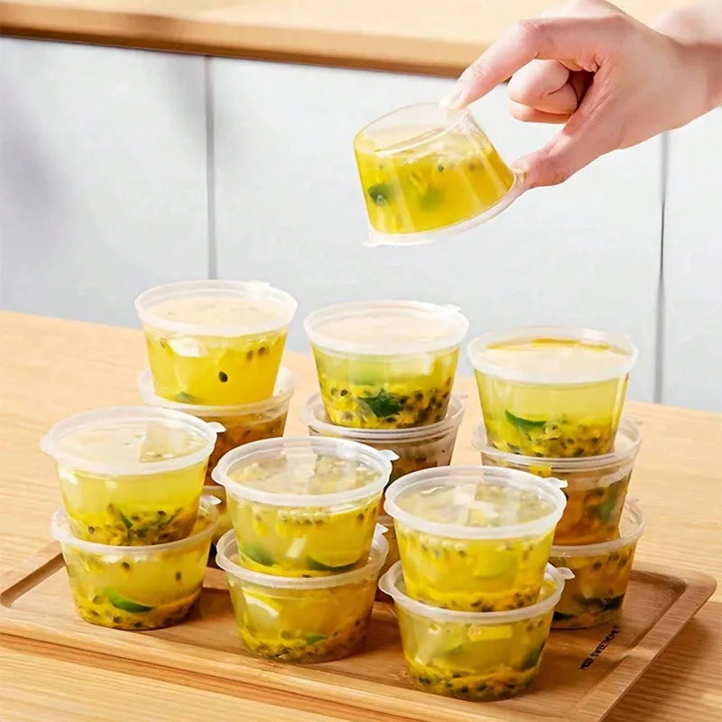 Sauce Jars With Lids Sustainable Food Sauce Cup Portion Cups Takeaway Sauce Cup Mini Kitchen Food Organizer Box -50-100pcs