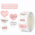 100-500pcs Heart Pink Thank You Stickers For Supporting Business Package Decoration "Gorgeous Thanks" Business Stickers