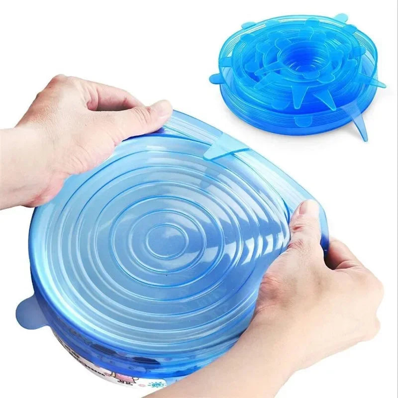 Food Cover Adjustable Elastic Silicone Cap Reusable Kitchen Utensil Storage Airtight Food Packaging Lids Accessories Accessory