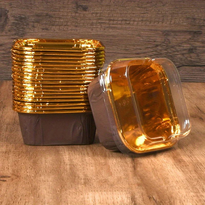 50Pcs Disposable Cupcake Cups with Lids, Baking Cup, Cupcake Molds, Muffin Molds, Baking Tools, Curled Edge Cake Cups