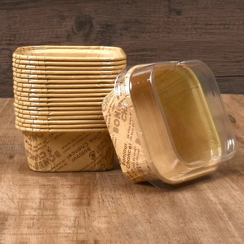 50Pcs Disposable Cupcake Cups with Lids, Baking Cup, Cupcake Molds, Muffin Molds, Baking Tools, Curled Edge Cake Cups