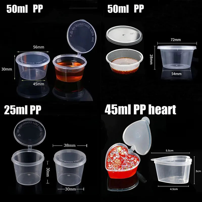 Sauce Jars With Lids Sustainable Food Sauce Cup Portion Cups Takeaway Sauce Cup Mini Kitchen Food Organizer Box -50-100pcs