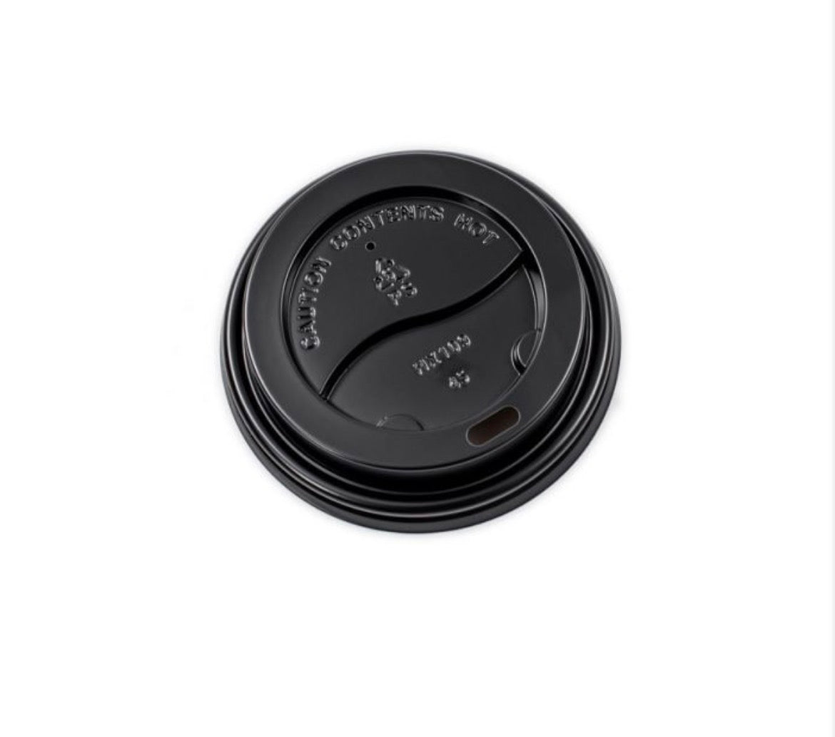 Bagasse Lid For Coffee Cup 8oz - Black