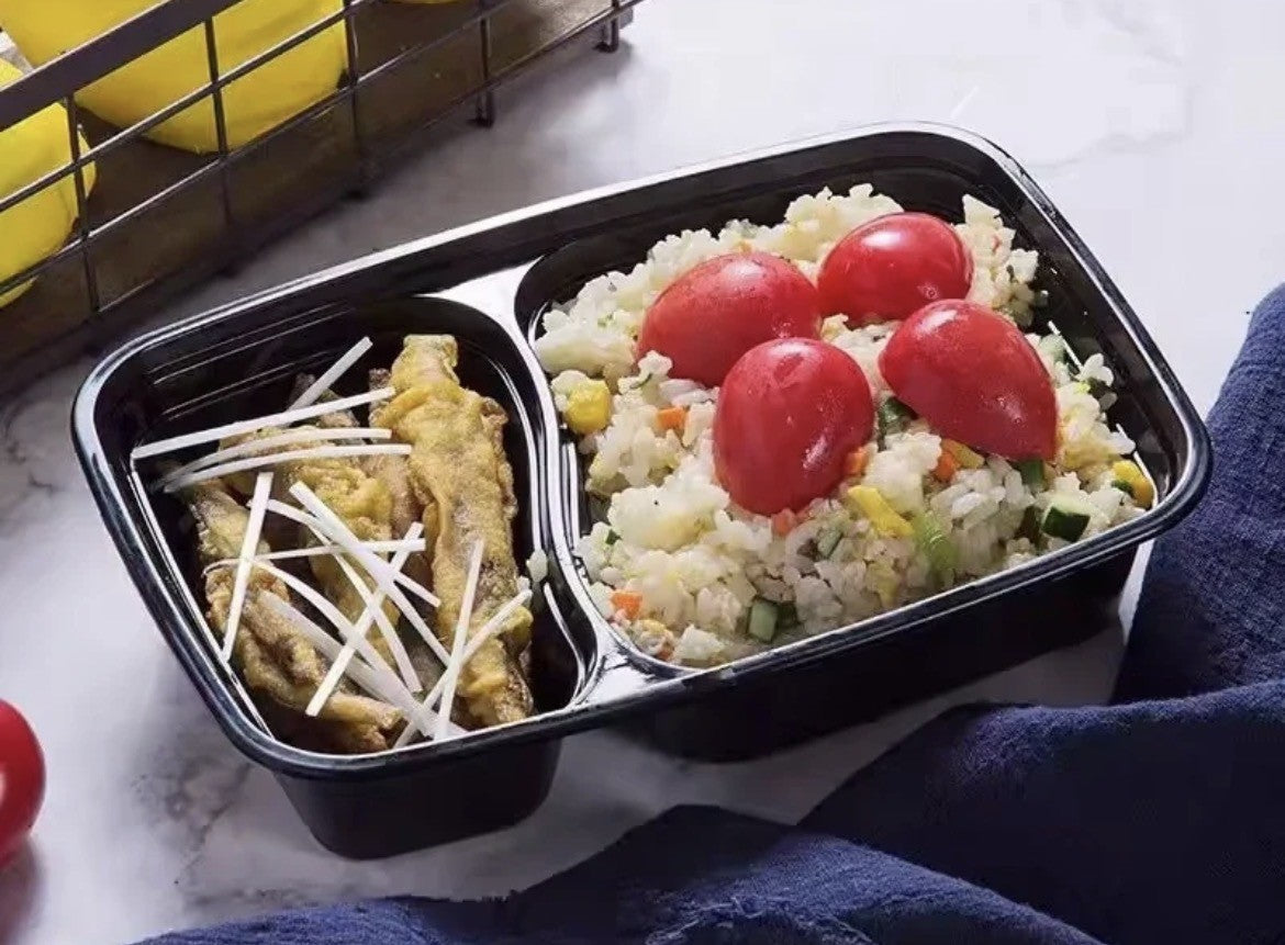 Two Compartment Food Containers with Lid 945ml