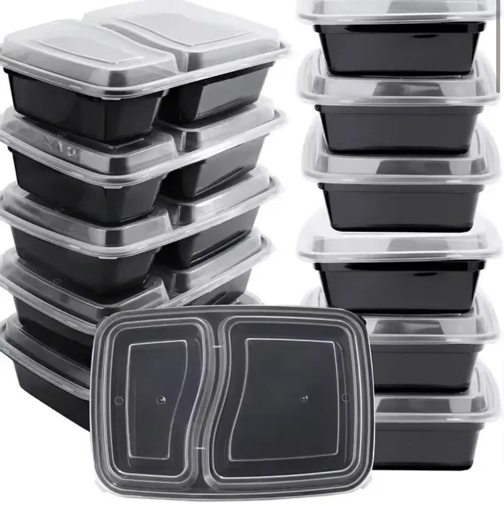 Two Compartment Food Containers with Lid 945ml