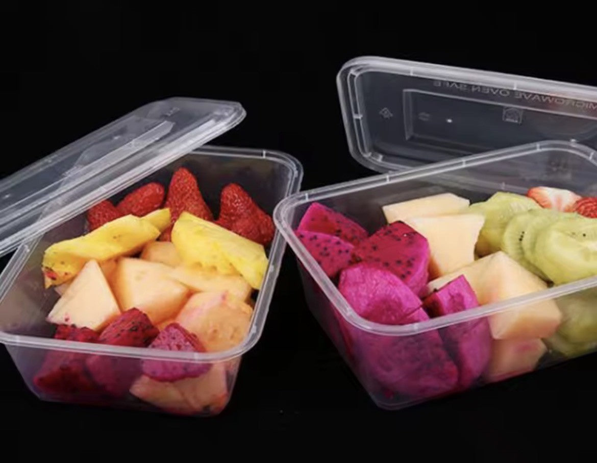 Clear Plastic Food Containers with Lid 500ml