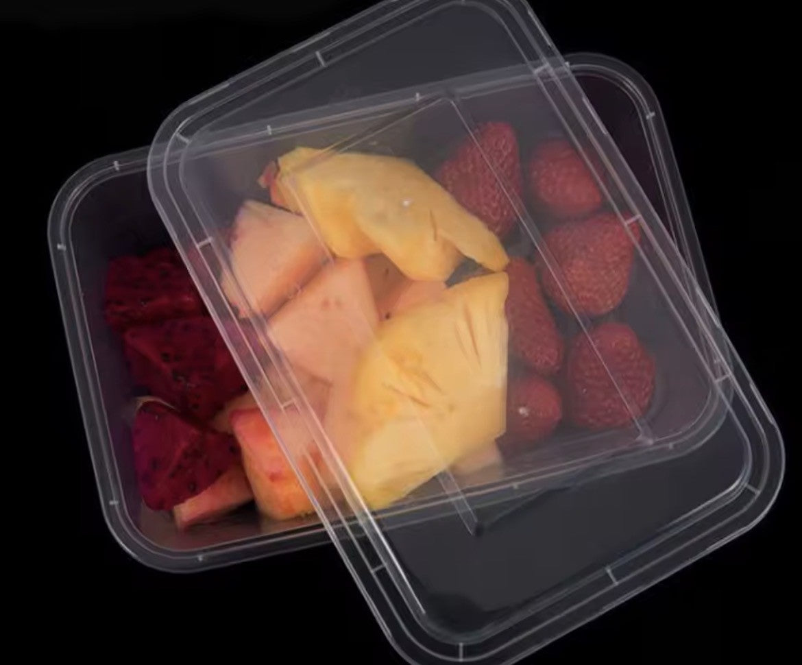 Clear Plastic Food Containers with Lid 500ml