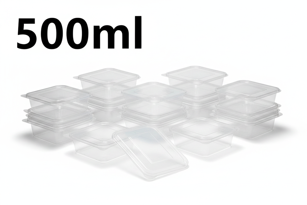 Clear Plastic Food Containers 500ml