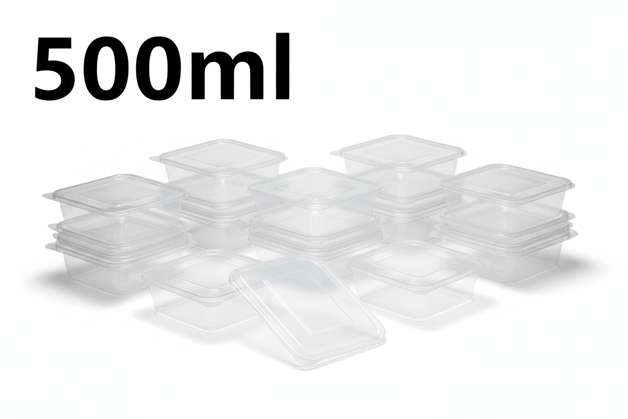 Clear Plastic Food Containers 500ml