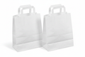 Kraft Paper Takeaway Bags 7x8.5x3.5 White - Two Stacks