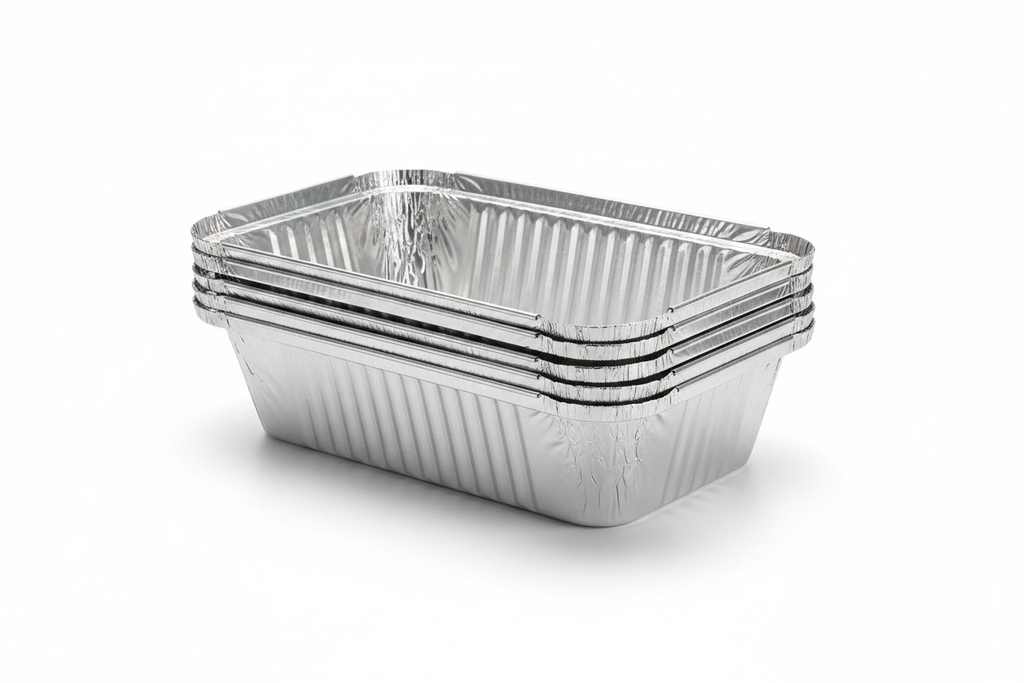 Rectangular Aluminium Foil Containers - Stacked