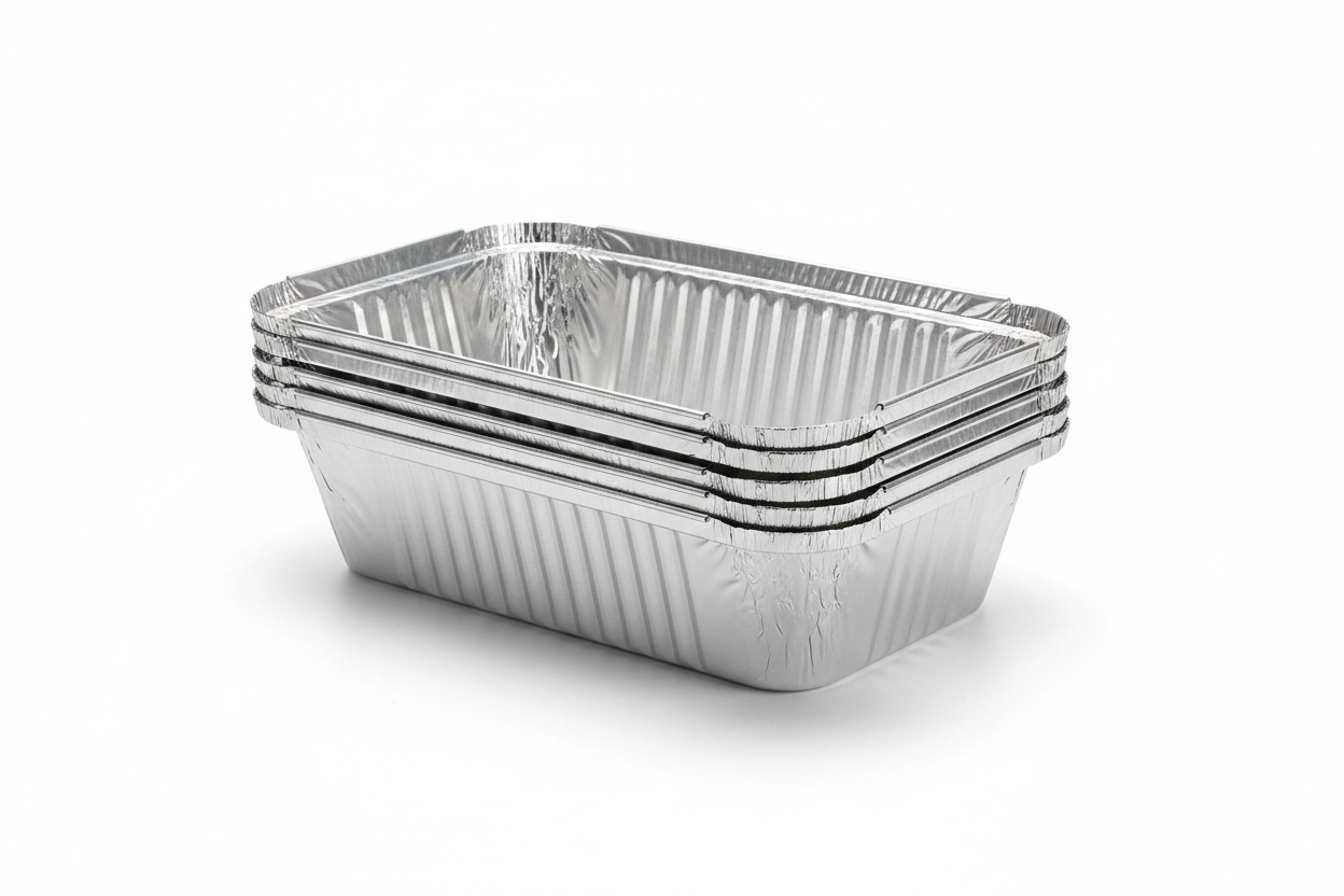 Rectangular Aluminium Foil Containers - Stacked